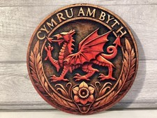 Welsh Dragon Wooden Sign /