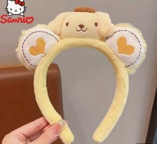 Sanrio PomPomPurin Fluffy Headband Cute Hair Accessory Plush Ears Makeup Gift