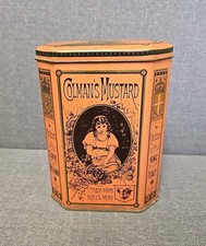 VINTAGE COLMAN'S MUSTARD ANTIQUE TIN BOX DECORATION RETRO DECORATIVE KITCHEN