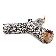 Pawz Road Leopard Print 3 Way Cat Tunnel crinkly sounds, Cat Tunnel Toy indoor