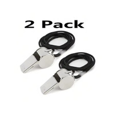 2 X METAL REFEREE WHISTLE WITH