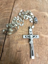 Antique Vintage Cross Crucifix Corpus Christi With Beaded Chain 