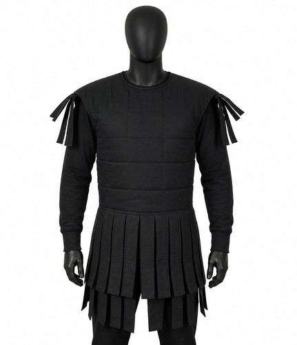 Medieval black padded gambeson - black,