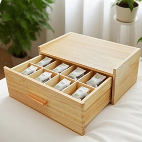 Wooden tea bag organizer - tea,