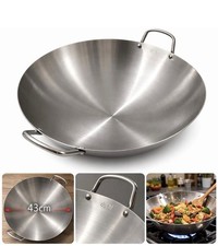 43 Large Stainlesa Steel Wok