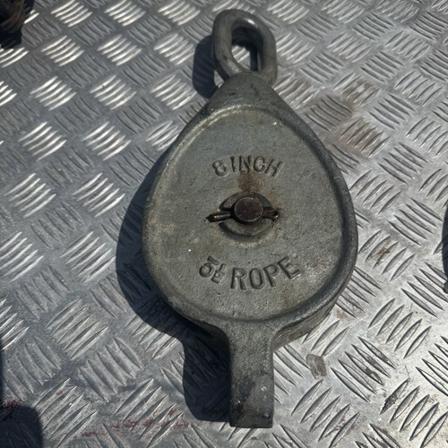 Vintage rope pulley block - pulley,