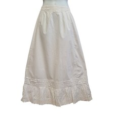 Vintage Edwardian Victorian Skirt Antique White Maxi Women's UK Size 6 W24