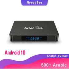 Best Arabic TV Box in USA Android 10 Greatbee 4K Smart 1 Year Arabia IP Receiver