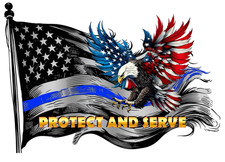 Worn American Flag Thin blue