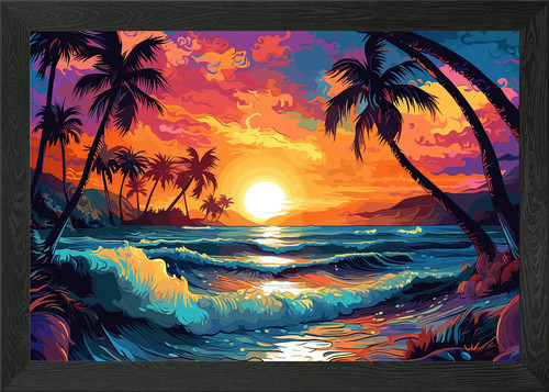 Beautiful beach sunset framed - sunset,