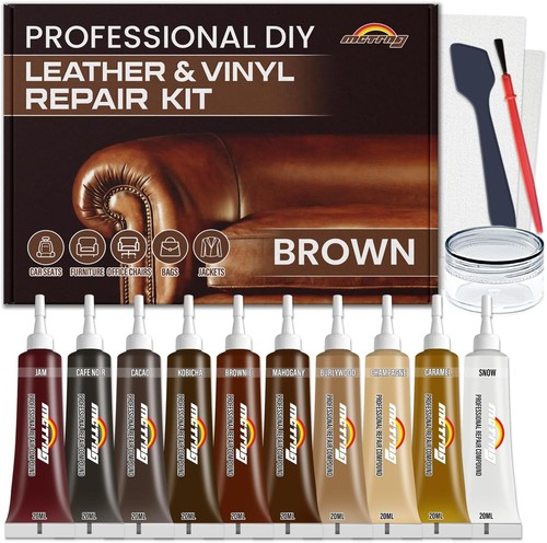 Brown leather repair kit - leather,