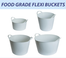Flexi Tub Buckets Food Grade In White With Handle for Pubs and Bar Ice Beer BBQs