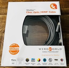 Wireworld Stellar Fiber Optic 48G Active HDMI 2.1 Cable 15m / 50ft. 8K / 120fps