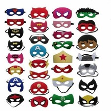 Kids Fancy Dress Face Masks-Boys Girls Superhero Felt Mask Party Movie Costume