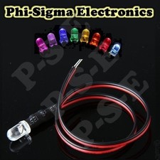 Pre-WIred Ultra Bright LEDs : 9v~12v : Constant / Flashing / Flickering: 3mm 5mm