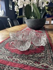 4 x  CUT GLASS vintage  Punch