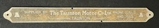TAUNTON MOTOR COMPANY VINTAGE SUPPLIERS SILL NAME PLATE STRIP BADGE EMBLEM