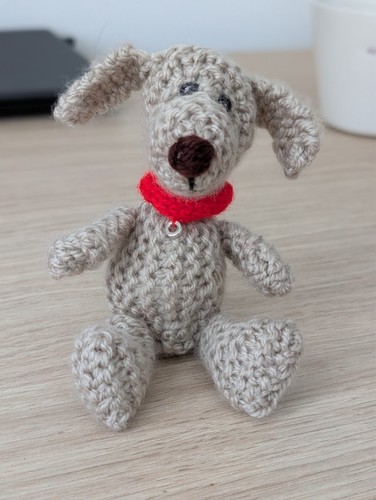 Handmade knitted pocket dog - knitted,