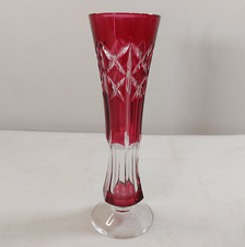 Val St Lambert Footed Vase Cut