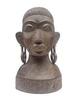 African Tribal Head Bust Sculpture Hand Carved  20cm High