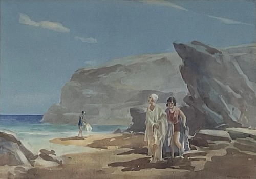Watercolour painting beach - painting,