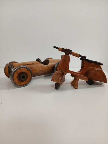 Vintage wooden vespa scooter - vintage,