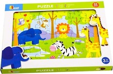 Viga Wooden 24pc Puzzle Tray