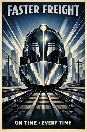 Faster freight art deco - freight,