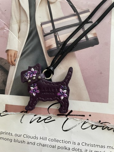 Radley purple leather dog - leather, tag