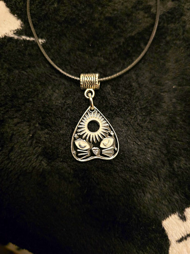 Black cord necklace - necklace, silver