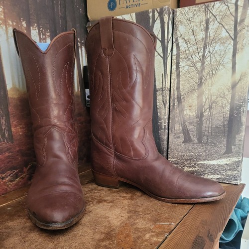 Mens brown leather cowboy - brown,