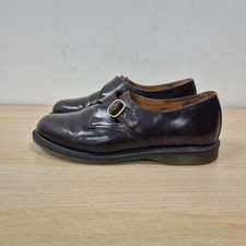Dr Martens Lorne Monk Buckle Red Cherry Polished Leather Shoes Size UK 9 Eu 43