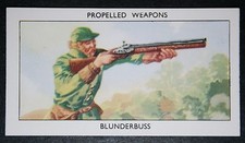 BLUNDERBUS   Muzzle Loading Firearm   Vintage 1950's Illustrated Card  DE20M