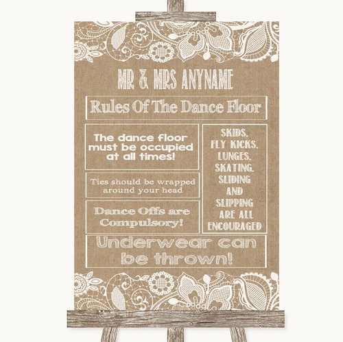 Burlap lace rules of the - rules,