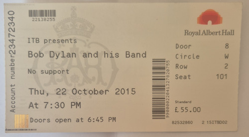 Bob dylan gig - concert, ticket