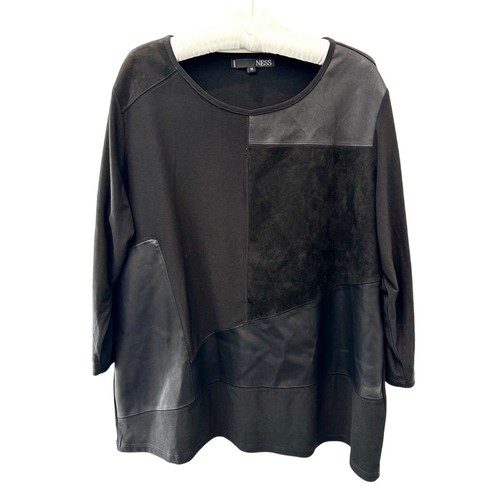 Ness black mixed media faux - ness,