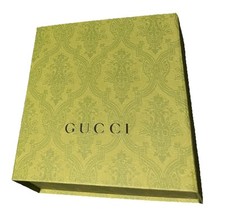 AUTHENTIC GUCCI - Green Brocade Magnetic Flap Gift Box - Empty - 7.5 x 7.5 x 3"
