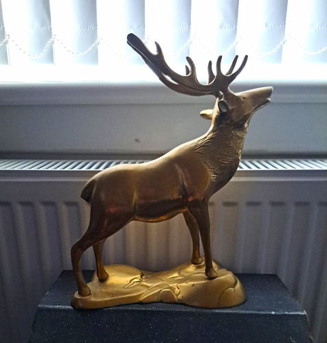 Vintage brass stag deer - vintage,