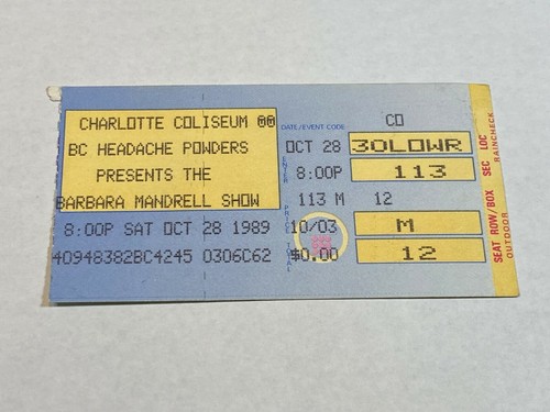 Barbara mandrell show ticket - barbara,