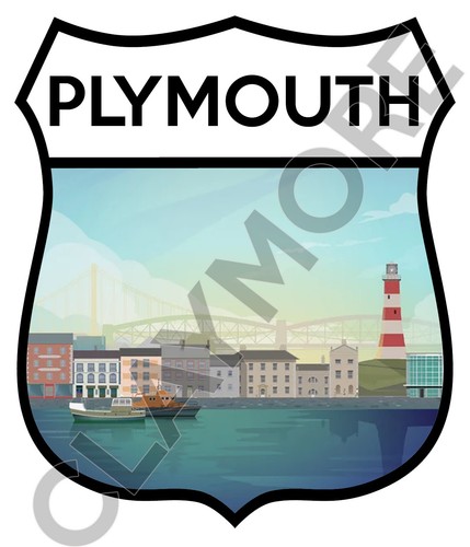 Plymouth devon car sticker - plymouth,