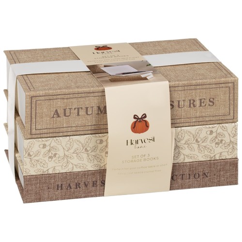 3pc harvest home storage - storage, books