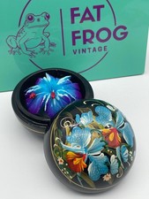 Vintage Handcrafted Thai Carved Soap in handpainted decorative sphere.