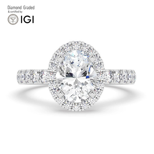 Oval diamond engagement ring - oval,