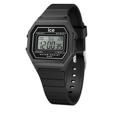 Ice Digit Retro Watch with Black Dial and Black Strap 022900