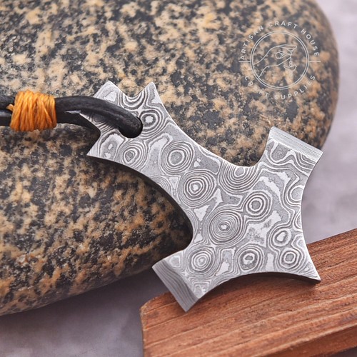 Damascus steel thor hammer - damascus,
