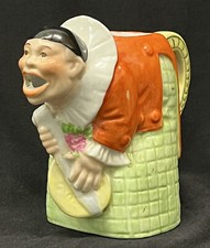 German Schafer & Vater Figural Pierrot Clown Playing Mandolin Creamer Jug c1920