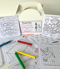 Personalised Childrens Kids Wedding Activity Pack Party Favour Box
