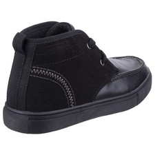 Lambretta Chukka Lace Ankle Boot Black  PU & Tetxile upper., Textile linings an