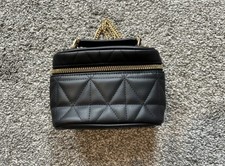 Small Black Bag With Long Gold
