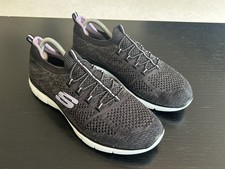 New Skechers SN Dual Lite Women’s Slip On Trainers UK Size 8 In Grey/Mauve Mesh